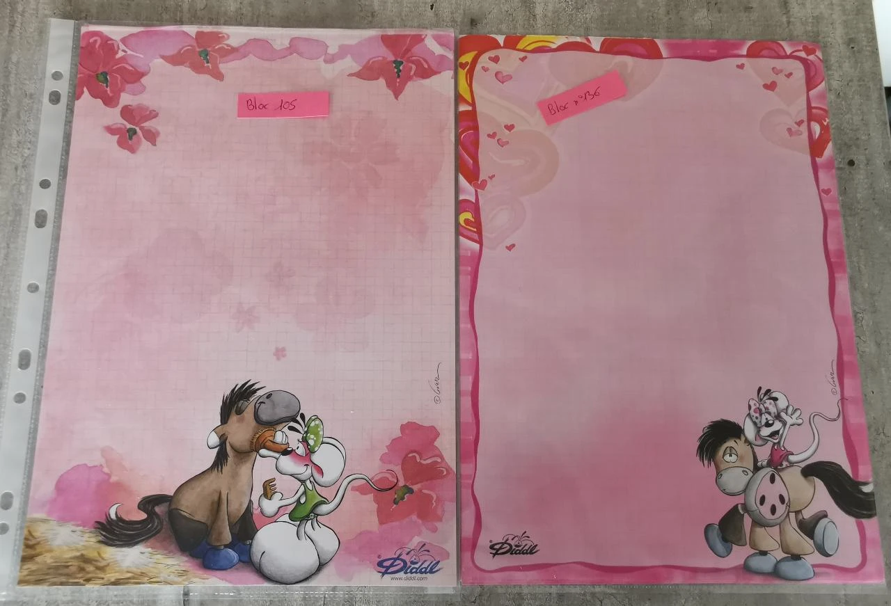 Feuilles A4 Diddl n°105 et n°136